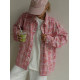 Жіноча сорочка в клітинку (рожевий)