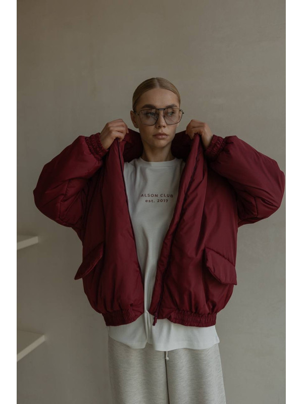 Бомбер дутий (бордо)