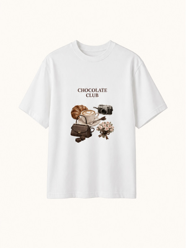 Футболка з принтом chocolate club